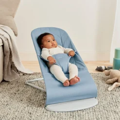 Skråstole & Babygynger|BABYBJORN BabyBjörn Bliss Skråstol Woven Bladmønstret Quilt, Blå Blå