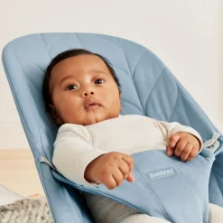 Skråstole & Babygynger|BABYBJORN BabyBjörn Bliss Skråstol Woven Bladmønstret Quilt, Blå Blå