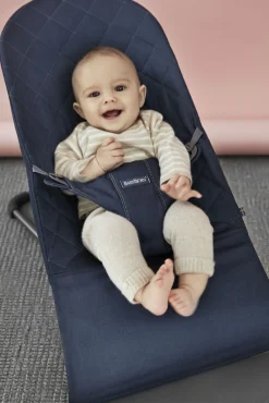 Skråstole & Babygynger|BABYBJORN BabyBjörn Bliss Skråstol Woven Classic Quilt, Midnatsblå Blå