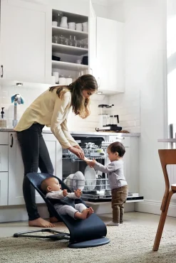 Skråstole & Babygynger|BABYBJORN BabyBjörn Bliss Skråstol Woven Classic Quilt, Midnatsblå Blå