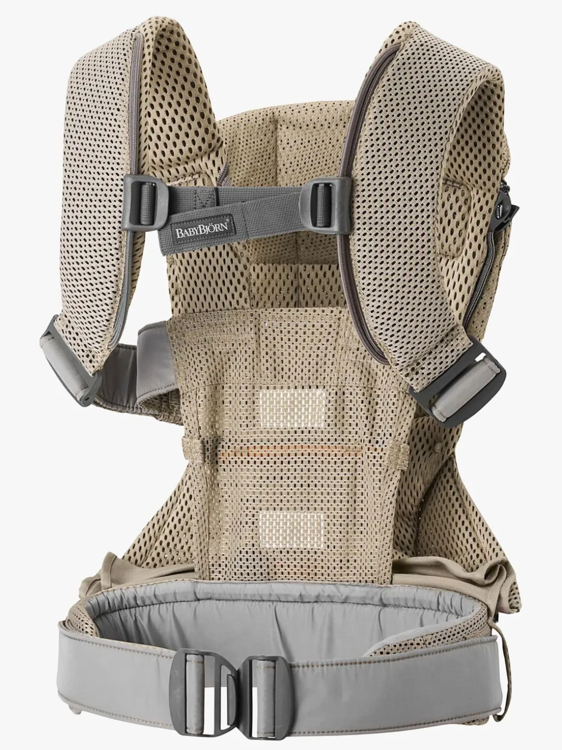 Bæreseler, Strækvikler & Bærestole|BABYBJORN BabyBjörn Bæresele One Air Mesh, Grey Beige Grå/Beige