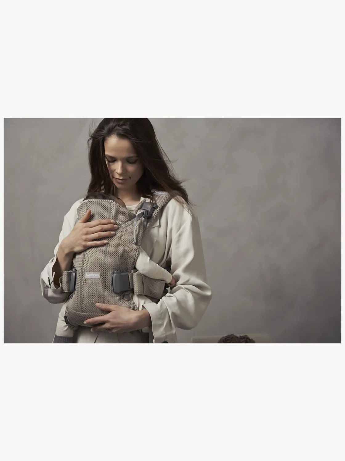 Bæreseler, Strækvikler & Bærestole|BABYBJORN BabyBjörn Bæresele One Air Mesh, Grey Beige Grå/Beige