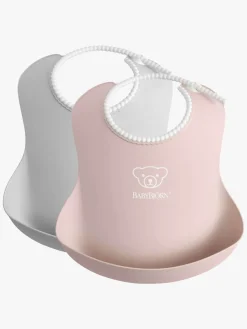 Spisetid|BABYBJORN BabyBjörn Hagesmæk 2-pak, Grå/Lyserød Grå/Lyserød