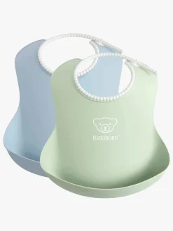 BABYBJORN Spisetid-Babybjörn Hagesmæk 2-pak, Lysegrøn/Lyseblå