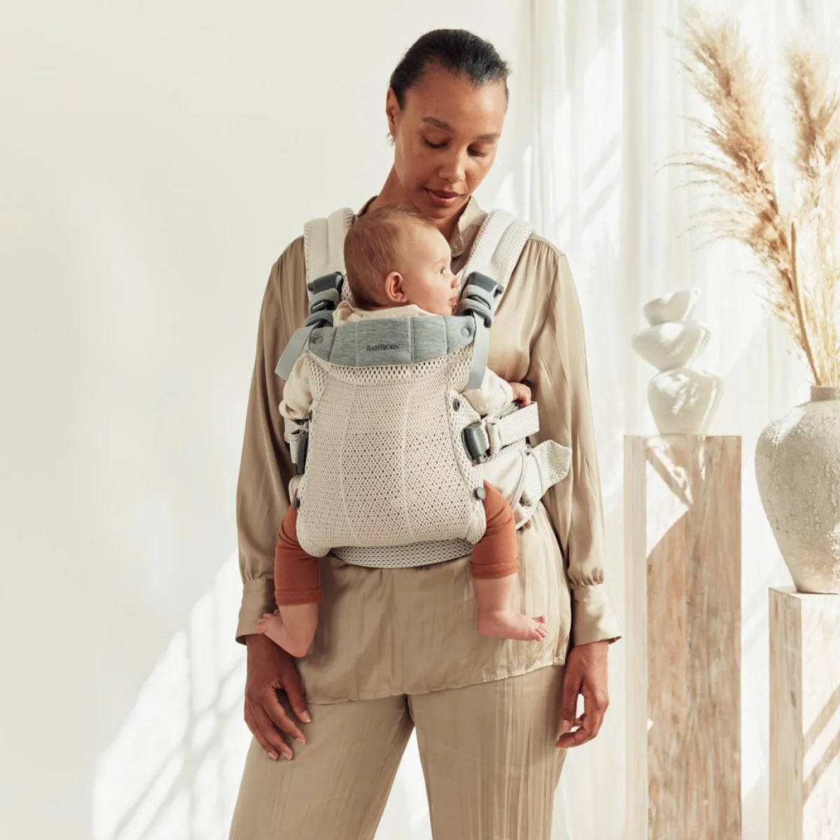 Bæreseler, Strækvikler & Bærestole|BABYBJORN BabyBjörn Harmony Bæresele 3D Mesh, Off White Beige