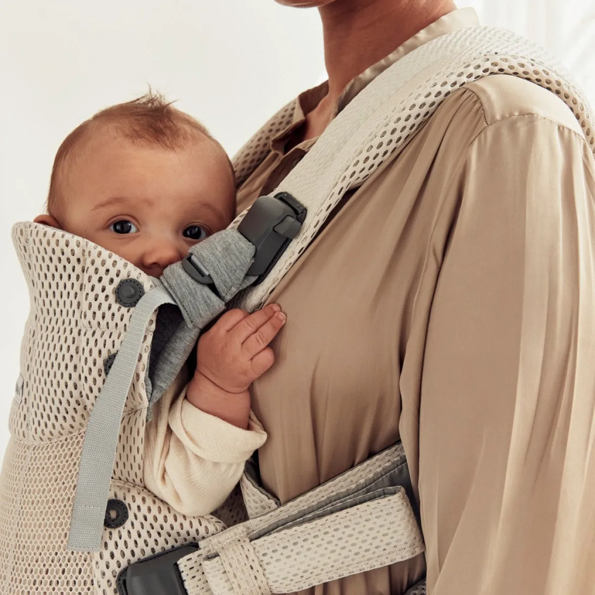 Bæreseler, Strækvikler & Bærestole|BABYBJORN BabyBjörn Harmony Bæresele 3D Mesh, Off White Beige