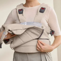BABYBJORN Bæreseler, Strækvikler & Bærestole-BabyBjörn Harmony Bæresele Woven, Light Beige Melange