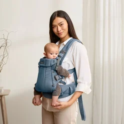 Bæreseler, Strækvikler & Bærestole|BABYBJORN BabyBjörn Harmony Bæresele Woven, Blue Melange Blå/Grå