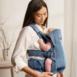 Bæreseler, Strækvikler & Bærestole|BABYBJORN BabyBjörn Harmony Bæresele Woven, Blue Melange Blå/Grå