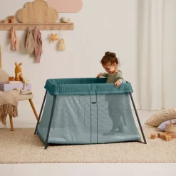 Børnesenge & Tilbehør|BABYBJORN BabyBjörn Light Weekendseng inkl. Overtrækslagen, Dark Green