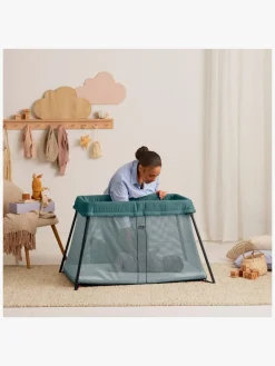 Børnesenge & Tilbehør|BABYBJORN BabyBjörn Light Weekendseng inkl. Overtrækslagen, Dark Green