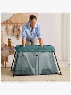 Børnesenge & Tilbehør|BABYBJORN BabyBjörn Light Weekendseng inkl. Overtrækslagen, Dark Green