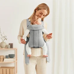 Bæreseler, Strækvikler & Bærestole|BABYBJORN BabyBjörn Mini Bæresele 3D Jersey, Light grey Grå