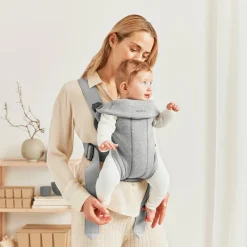Bæreseler, Strækvikler & Bærestole|BABYBJORN BabyBjörn Mini Bæresele 3D Jersey, Light grey Grå