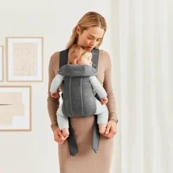 Bæreseler, Strækvikler & Bærestole|BABYBJORN BabyBjörn Mini Bæresele 3D Jersey, Dark grey Grå