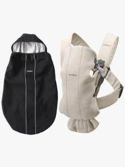Bæreseler, Strækvikler & Bærestole|BABYBJORN Babybjörn Bæresele Mini 3D Jersey inkl. Betræk, Lys beige