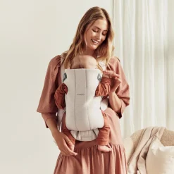 Bæreseler, Strækvikler & Bærestole|BABYBJORN Babybjörn Bæresele Mini 3D Jersey inkl. Betræk, Lys beige