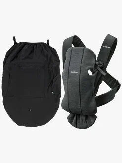 BABYBJORN Bæreseler, Strækvikler & Bærestole-Babybjörn Bæresele Mini 3D Jersey inkl. Regnslag, Sortgrå