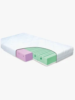 Børnesenge & Tilbehør|BabyMatex Dual Dobbeltsidet Børnemadras i skum 60 x 120 cm Hvid