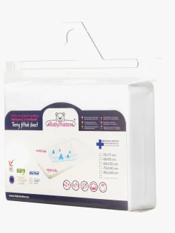 Sengetøj|BabyMatex Frotte Vandtæt Stræklagen til Tremmeseng 40 x 90 cm, Hvid