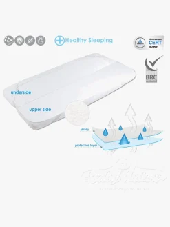 Børn BabyMatex Sengetøj-Hygienic Jersey Rullemadras til Juniorseng 70x140 cm Åndbar og Vandtæt, Hvid