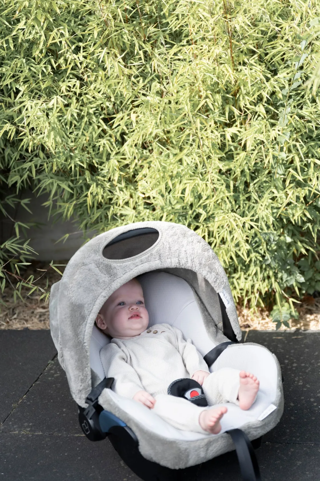 Tilbehør|BabysOnly Baby's Only Cozy Beskyttelsesbetræk til Autostol, Urban Green Grå/Hvid