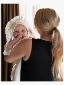 Børn BabysOnly Interiør-Baby's Only Hooded Baby Tæppe Calm, White