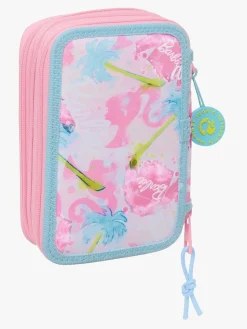 Barbie Kreativt Legetøj-Penalhus med 3 Rum, Lyserød/Lyseblå