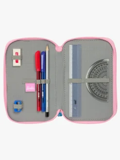 Barbie Kreativt Legetøj-Penalhus med 3 Rum, Lyserød/Lyseblå