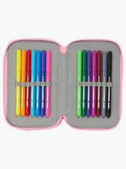 Barbie Kreativt Legetøj-Penalhus med 3 Rum, Lyserød/Lyseblå