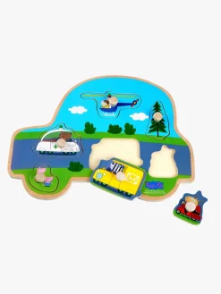 Spil & Puslespil|PeppaPig Barbo Toys Gurli Gris Knoppuslespil i Træ Transportmidler 6 Brikker