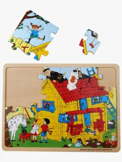 Spil & Puslespil|PippiLangstrump Barbo Toys Pippi Langstrømpe Rammepuslespil i Træ 24 Brikker