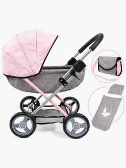 Dukker & Bamser|BayerDesign Bayer Design Cosy Dukkevogn, Grå Lyserød/Grå