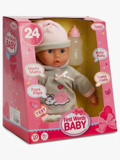 Dukker & Bamser|BayerDesign Bayer Design Dukke First Words Baby 38 cm, Grå