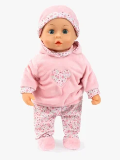 BayerDesign Dukker & Bamser-Bayer Design First Words  Interaktiv Dukke 38cm, Pink Blomster