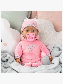 BayerDesign Dukker & Bamser-Bayer Design First Words  Interaktiv Dukke 38cm, Pink Blomster