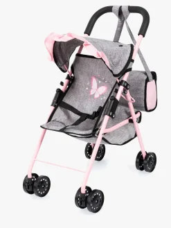 BayerDesign Dukker & Bamser-Bayer Design 10-i-1 Dukkevogn Sæt, Grå/Lyserød