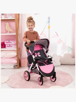 BayerDesign Dukker & Bamser-Bayer Design Twin Star Tvillingedukkevogn, Sort/Lyserød