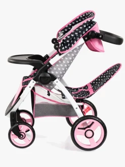 BayerDesign Dukker & Bamser-Bayer Design Twin Star Tvillingedukkevogn, Sort/Lyserød