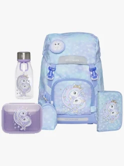 Børn Beckmann Tasker-Rygsæk 22L inkl Penalhus, Flaske & Madkasse, Unicorn Princess Ice Blue