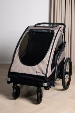 Aktivitetsvogne|Beemoo Activity Sport Cykelanhænger inkl. Newborn Set, Løbesæt & Regnslag, Beige