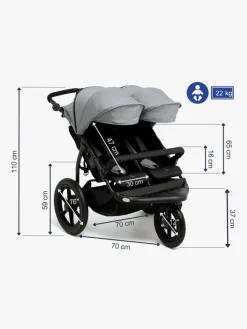 Beemoo Søskendevogne-Activity Twin Søskendevogn, Black/Dark Grey