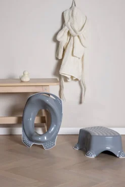 Beemoo Badeværelset-CARE Anti-Slip Toiletsæde & Skammel, Grå