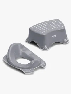 Beemoo Badeværelset-CARE Anti-Slip Toiletsæde & Skammel, Grå