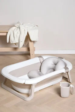 Beemoo Badeværelset-CARE Assist Badekar inkl. Badestøtte Stativ & Skyllekande, Beige