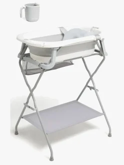 Beemoo Badeværelset-CARE Assist Badekar Inkl. Badestøtte, Badestativ & Skyllekande, Grey/White