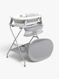 Beemoo Badeværelset-CARE Assist Badekar inkl. Badestøtte Stativ Skyllekande & Puslehynde, White/Grey