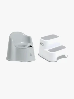 Beemoo Badeværelset-CARE Assist Potte & Skammel, White/Grey