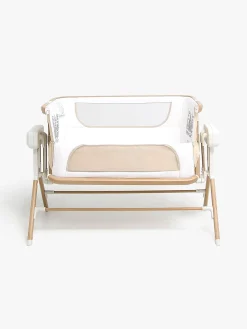 Børnesenge & Tilbehør|Beemoo CARE AutoMotion Bedside Crib, Beige/Wood