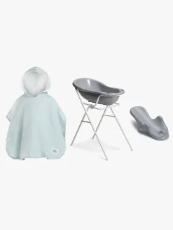 Badeværelset|Beemoo CARE Badekar med Stativ Inkl. Badestol & Badekåbe, Grey/Blue